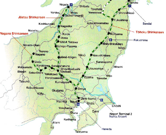 JR Shinkansen lines connected to Koriyama